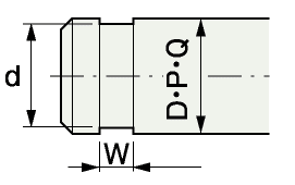 軸径（D hoặc P hoặc Q）に対する止め輪溝詳細寸法