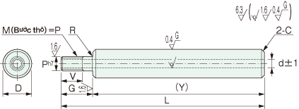 Ống 1 đầu bậc ren ngoài YSPCA